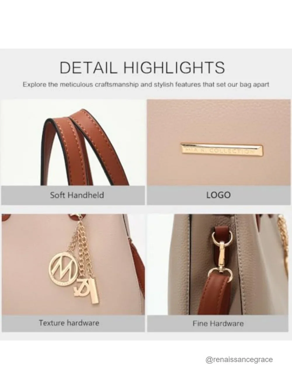 Vegan Leather Tote Bag With Matching Wallet, Top-Handle Handbag